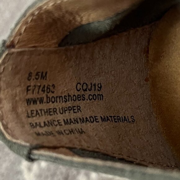 BORN Passi perforated Derby oxford shoes green suede 8.5 women - Picture 7 of 9